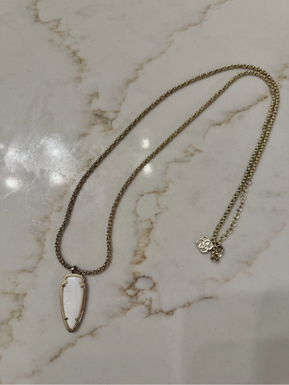 Kendra Scott white arrowhead long necklace